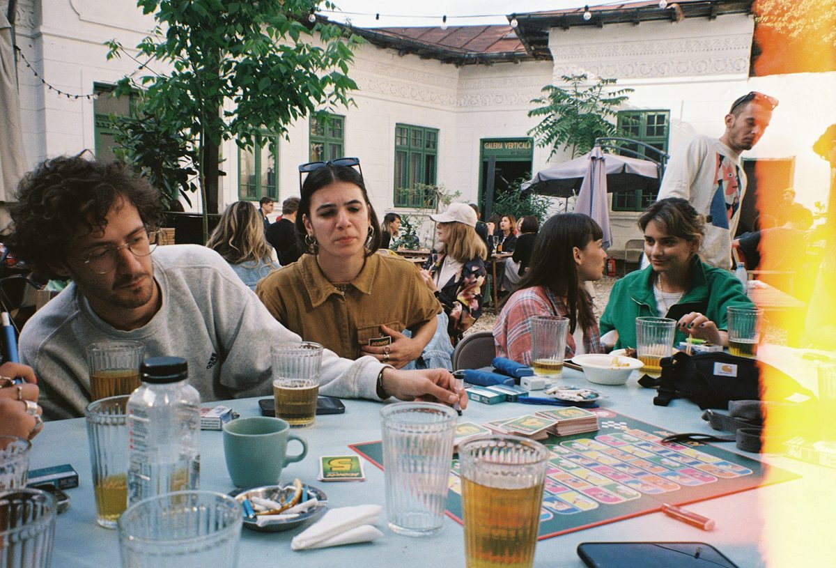 A group around a table at a creator's hangout